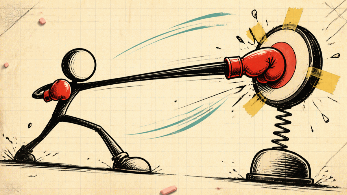 Originale handgezeichnete Boxgrafik von Doodle Smash